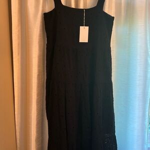 Wilfred Black Eyelet Midi Dress